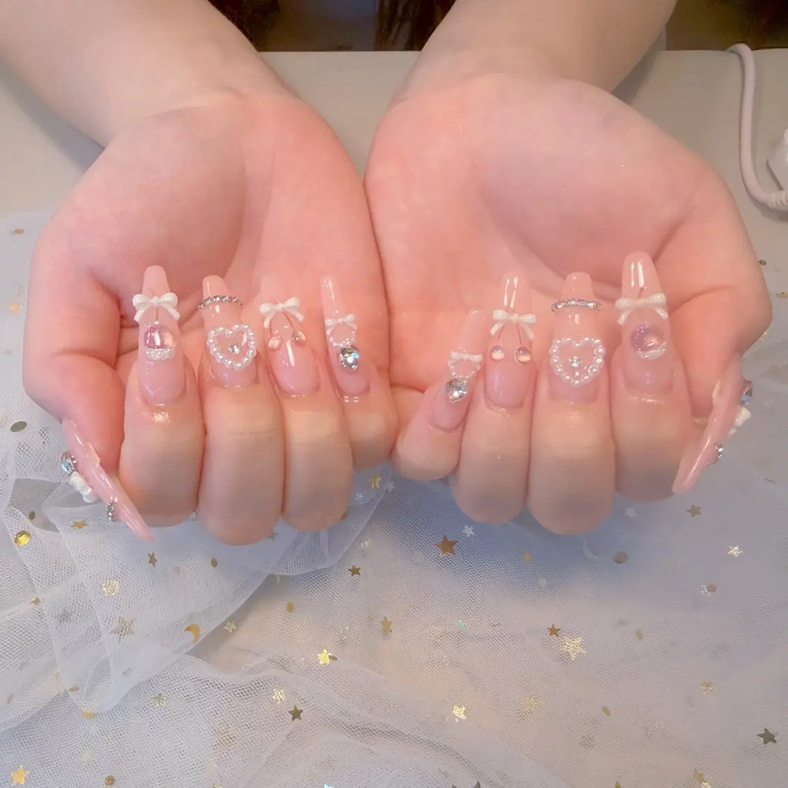 ネイル アートネイル 持ち込み リボン U.MI Nail Salonのネイルデザイン