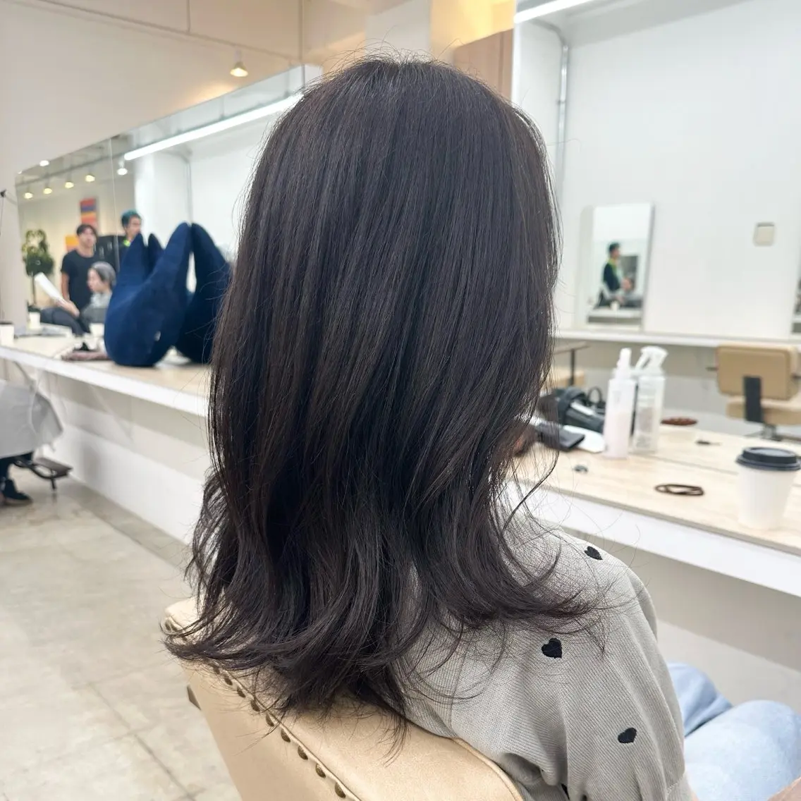 セミロング ヘアカラー トリートメント 🫧透明感カラー🫧 大橋美優のヘアスタイル