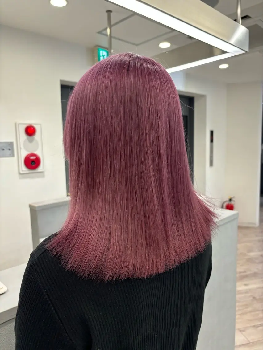 ミディアム カラー ブリーチ ケアブリーチ ピンクカラー ヘアカラー 韓国ハイトーンカラー kana♡のヘアスタイル