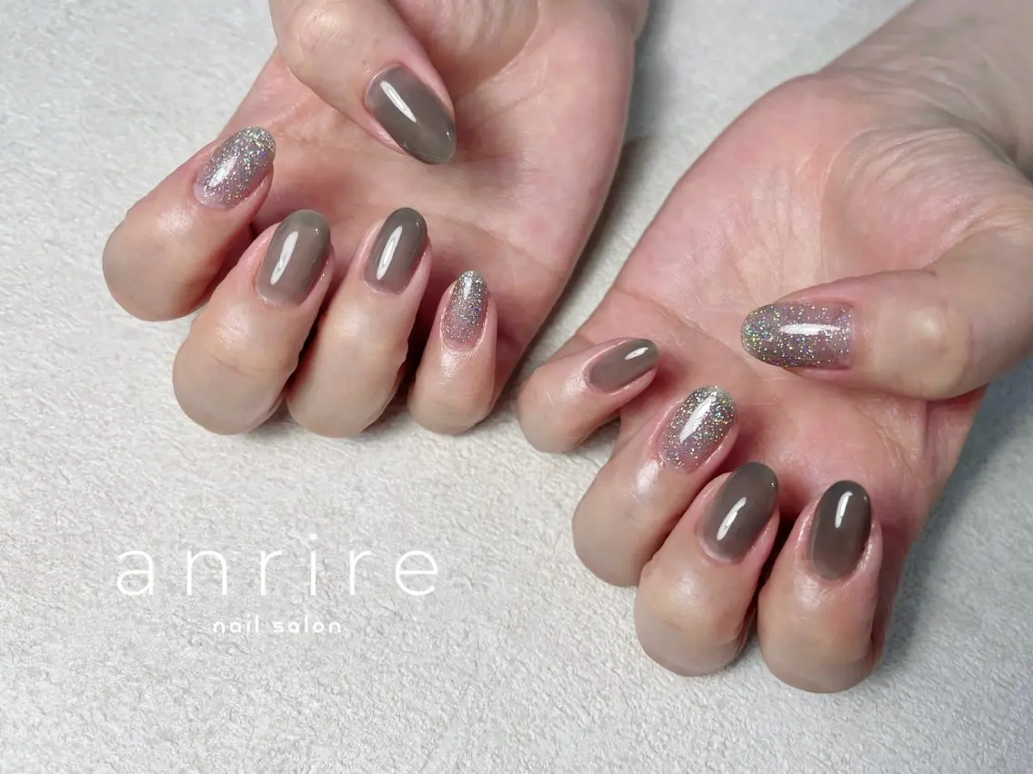 ネイル フラッシュネイル ジェルネイル キラキラネイル オフィスネイル パラジェル ハンドネイル nailsalon anrireのネイルデザイン