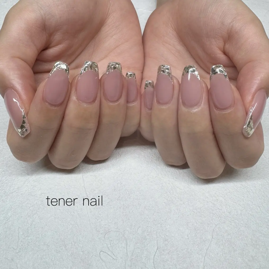 ネイル フレンチネイル ガラスフレンチ ハンドネイル テネルネイル tener nailのネイルデザイン