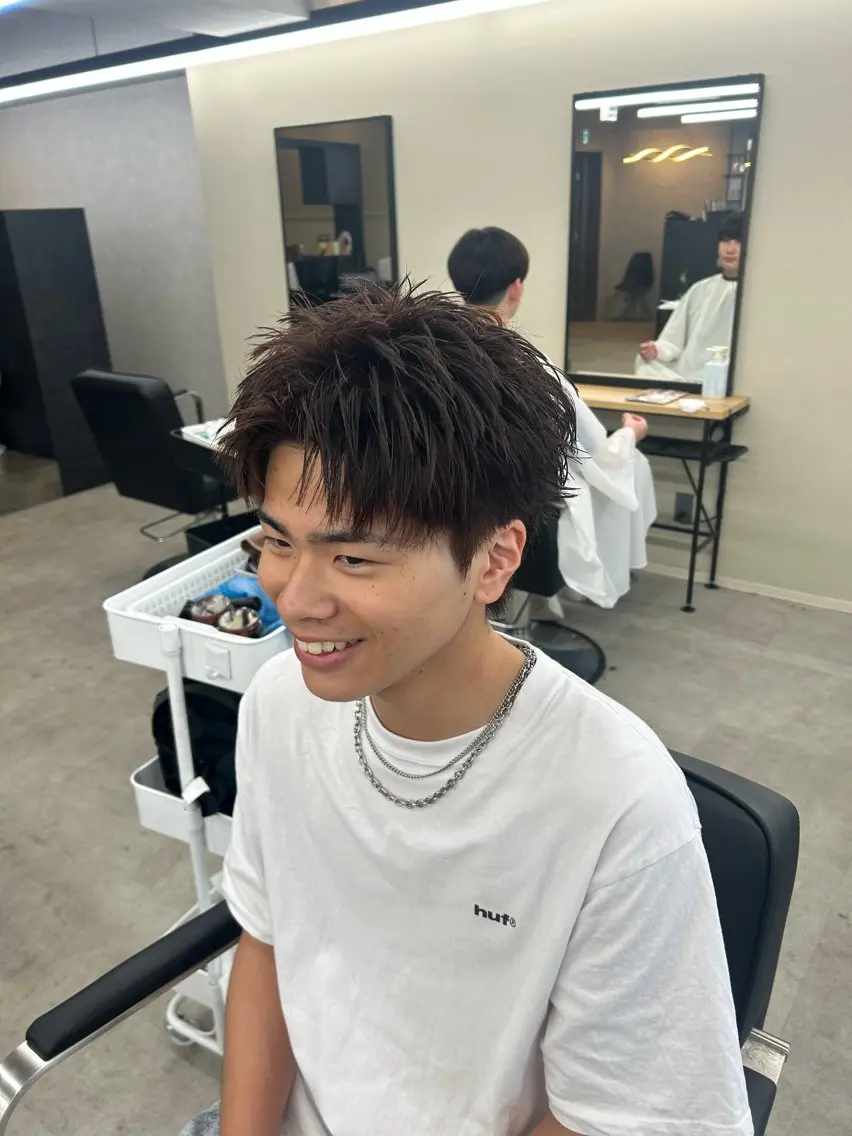 ショート カラー メンズ ブラウンカラー ショートヘア 【横浜メンズ特化】 💥りょうま💥のヘアスタイル