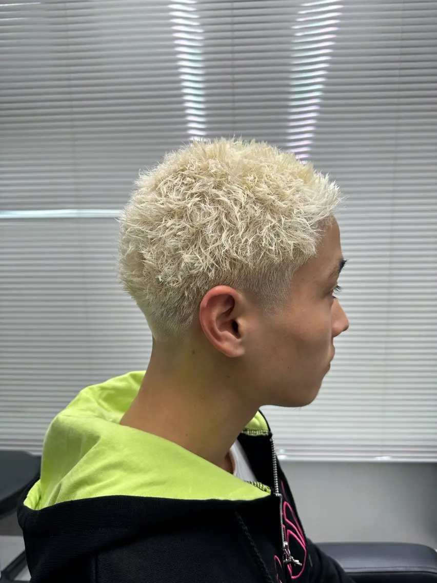 ショート カラー パーマ メンズ カット ヘアカラー パーマ 💈メンズ/パーマ 💈中目黒/谷のヘアスタイル