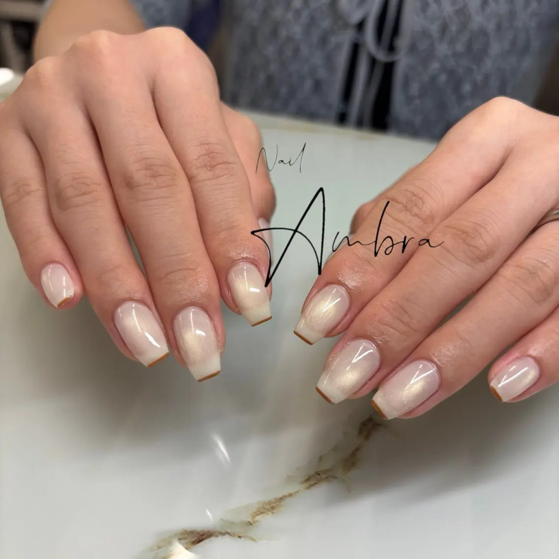 ネイル フレンチネイル シンプルネイル ハンドネイル Nail Ambra Fusamiのネイルデザイン