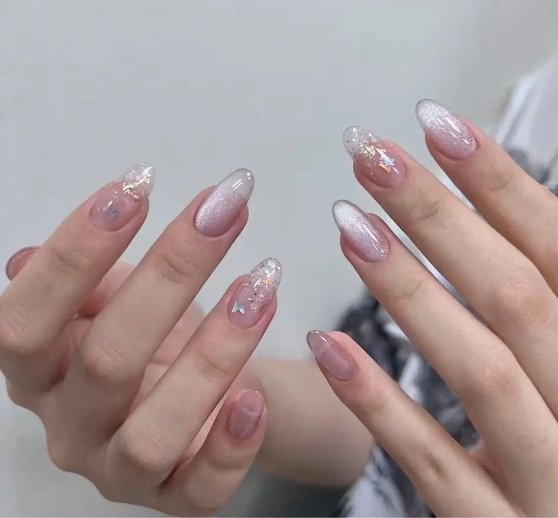 ネイル フラワーネイル フレンチネイル ジェルネイル ガラスフレンチ ハート ハンドネイル ハンドケア BabyYouMi nailのネイルデザイン