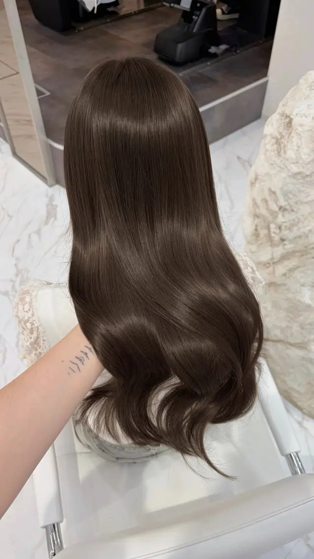 ロング カラー パーマ ベージュカラー ブリーチ 透明感カラー ダブルカラー グレージュ カット ヘアカラー トリートメント TOMO/ブリーチ 無しオリーブのヘアスタイル