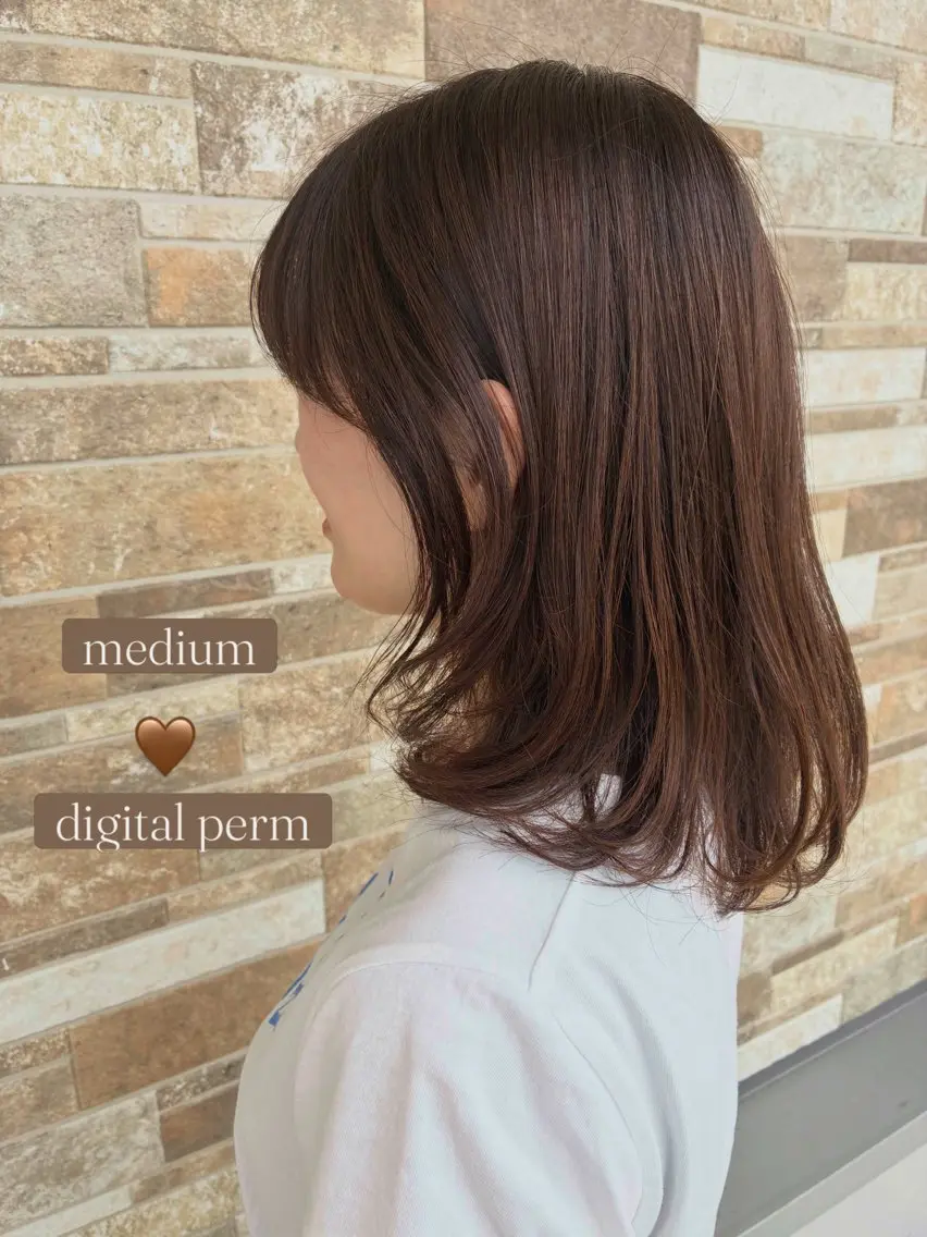 ミディアム パーマ ミディアムパーマ デジタルパーマ カット パーマ BOB🫧KANAE HAYASAKA🫧のヘアスタイル