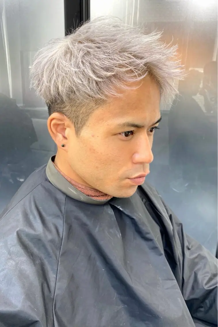 ショート メンズ カット ヘアカラー トリートメント レイヤーカット 縮毛矯正/西尾 幸樹のヘアスタイル