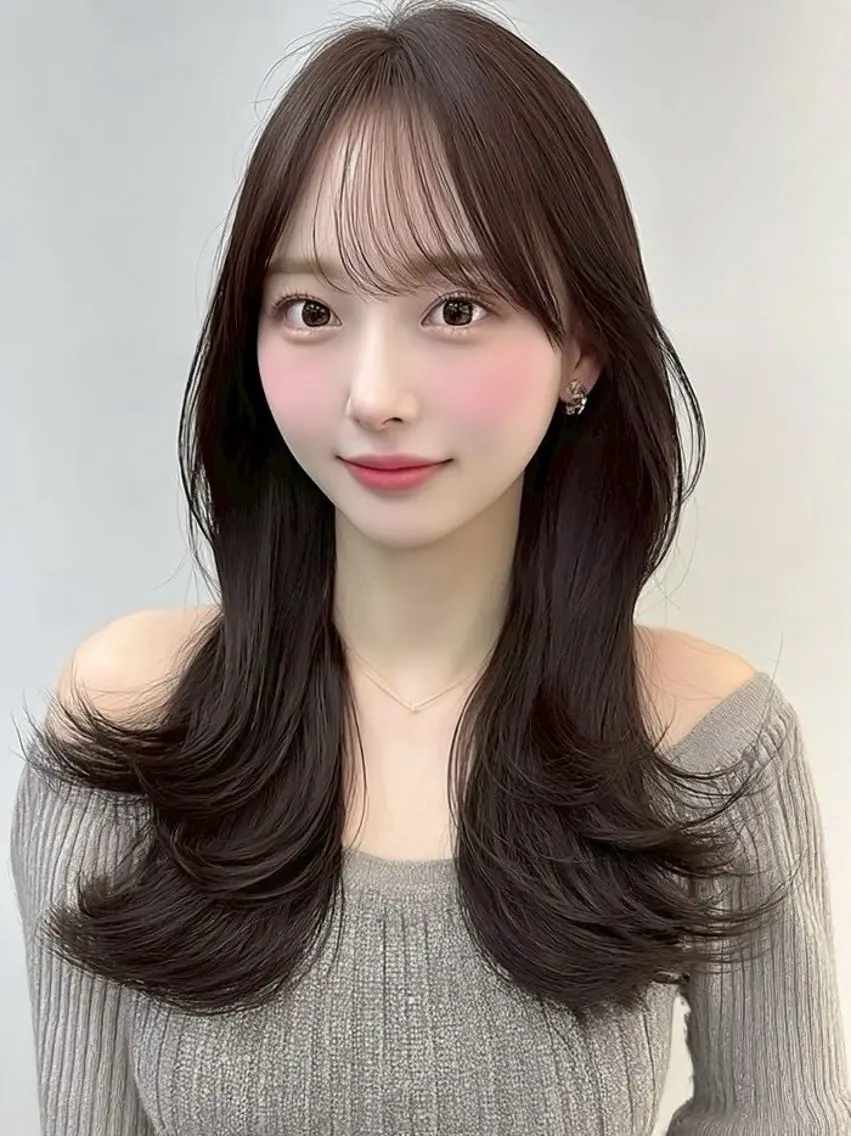 ロング カラー カット ヘアカラー トリートメント ✂️垢抜け/トレンド レイヤー/韓国/IRのヘアスタイル
