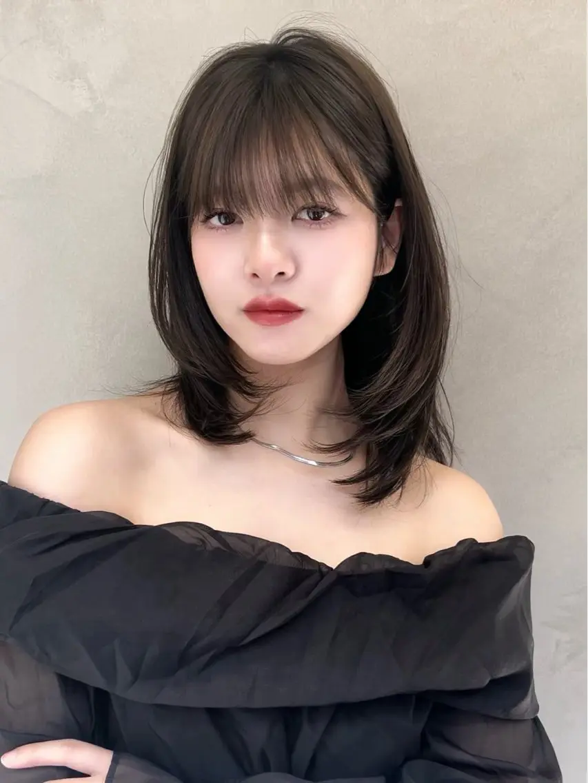 ミディアム カット 縮毛矯正 トリートメント ブリーチなしW🎀 髪質改善/はのんのヘアスタイル