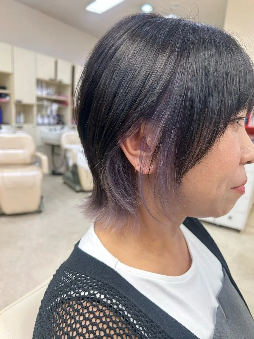 ミディアム ヘアカラー 武田 悠生乃のヘアスタイル