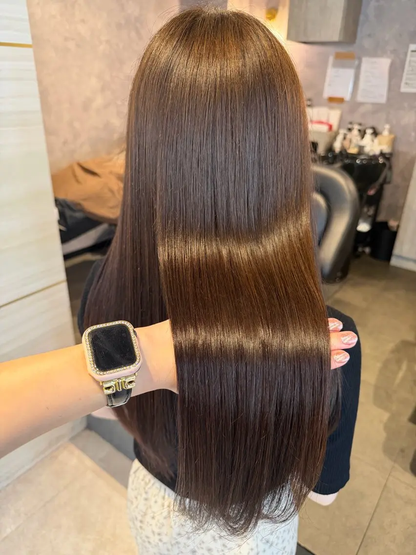 ロング カラー 髪質改善 あみ/暗髪オリ ーブ特化🍃髪質改善のヘアスタイル