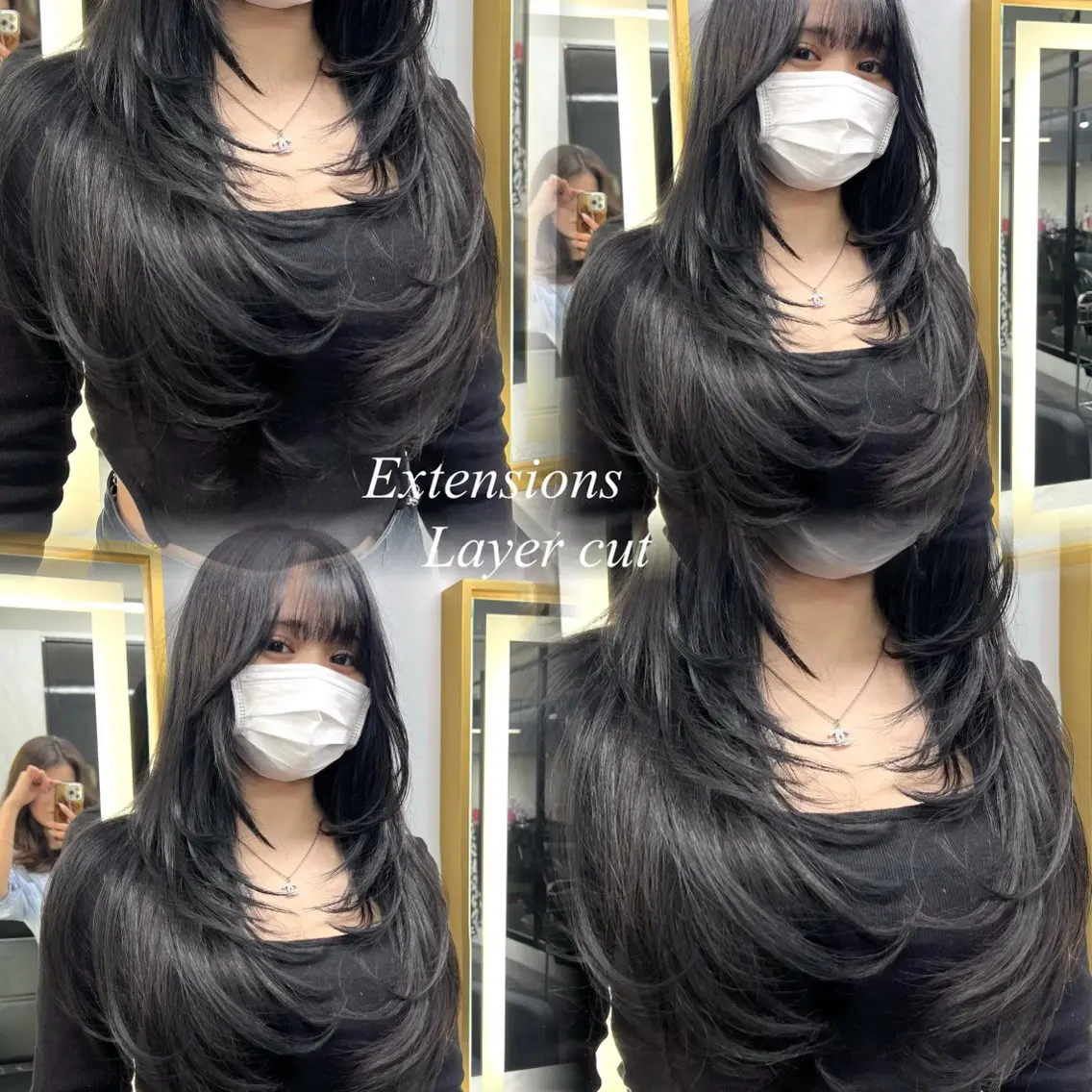 ロング カラー シールエクステ ハイトーンカラー エクステ レイヤーカット ヘアカラー エクステ シールエクステ特化 ハイトーン、NANAのヘアスタイル