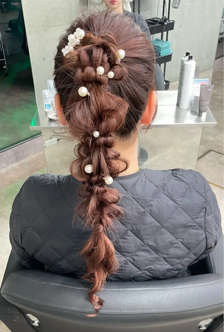 ロング ヘアアレンジ ヘアセット 速水 ゆきののヘアスタイル