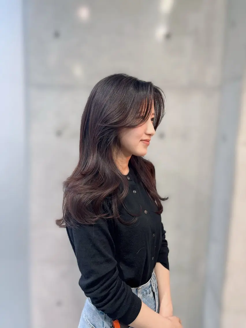 ロング 韓国風ヘア レイヤーカット トリートメント カット トリートメント 韓国ヘア🤍 慎之介のヘアスタイル