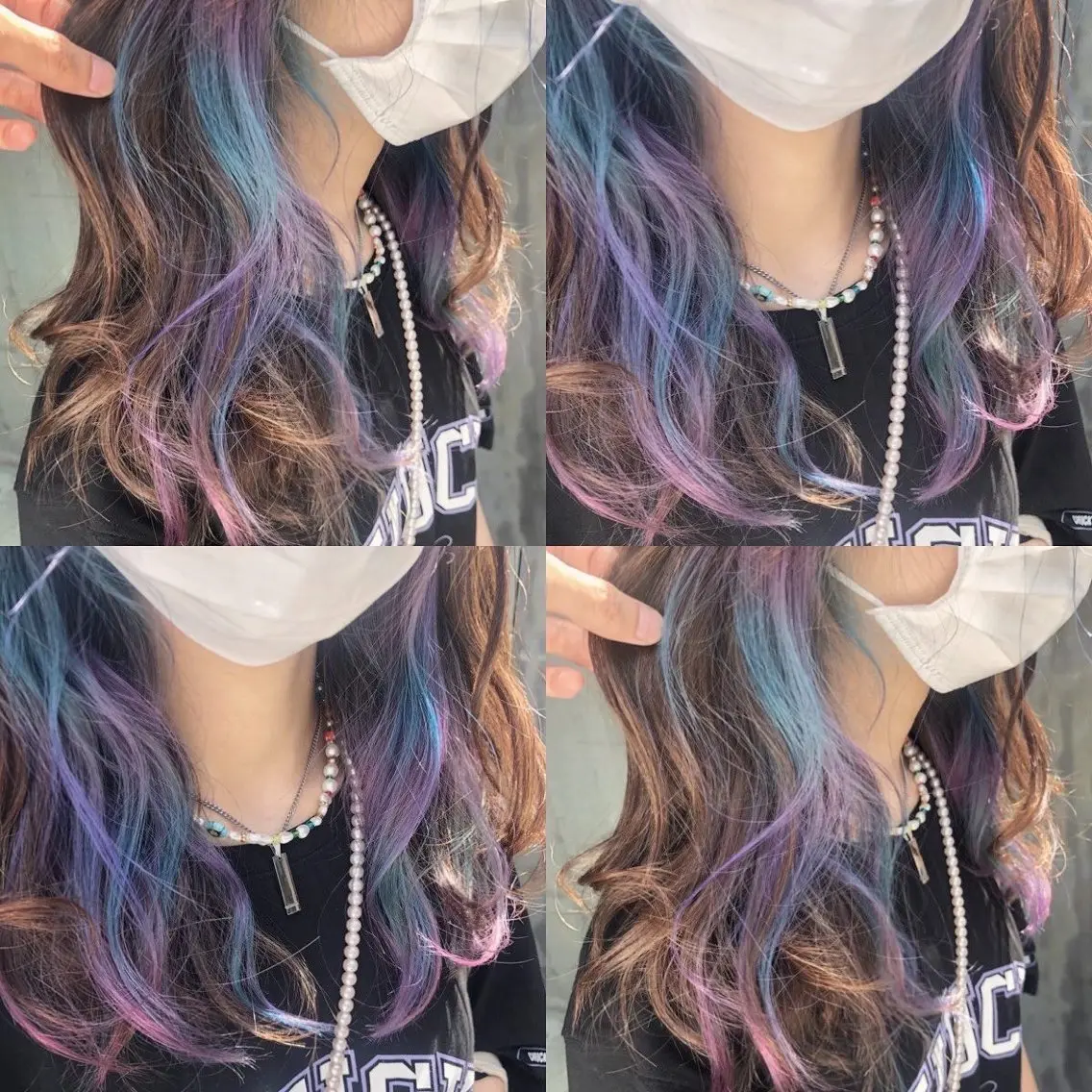セミロング カラー ブリーチ イヤリングカラー インナーカラー ユニコーンカラー カット ヘアカラー トリートメント 原宿サロン代表 デザインカラー伊藤卓のヘアスタイル