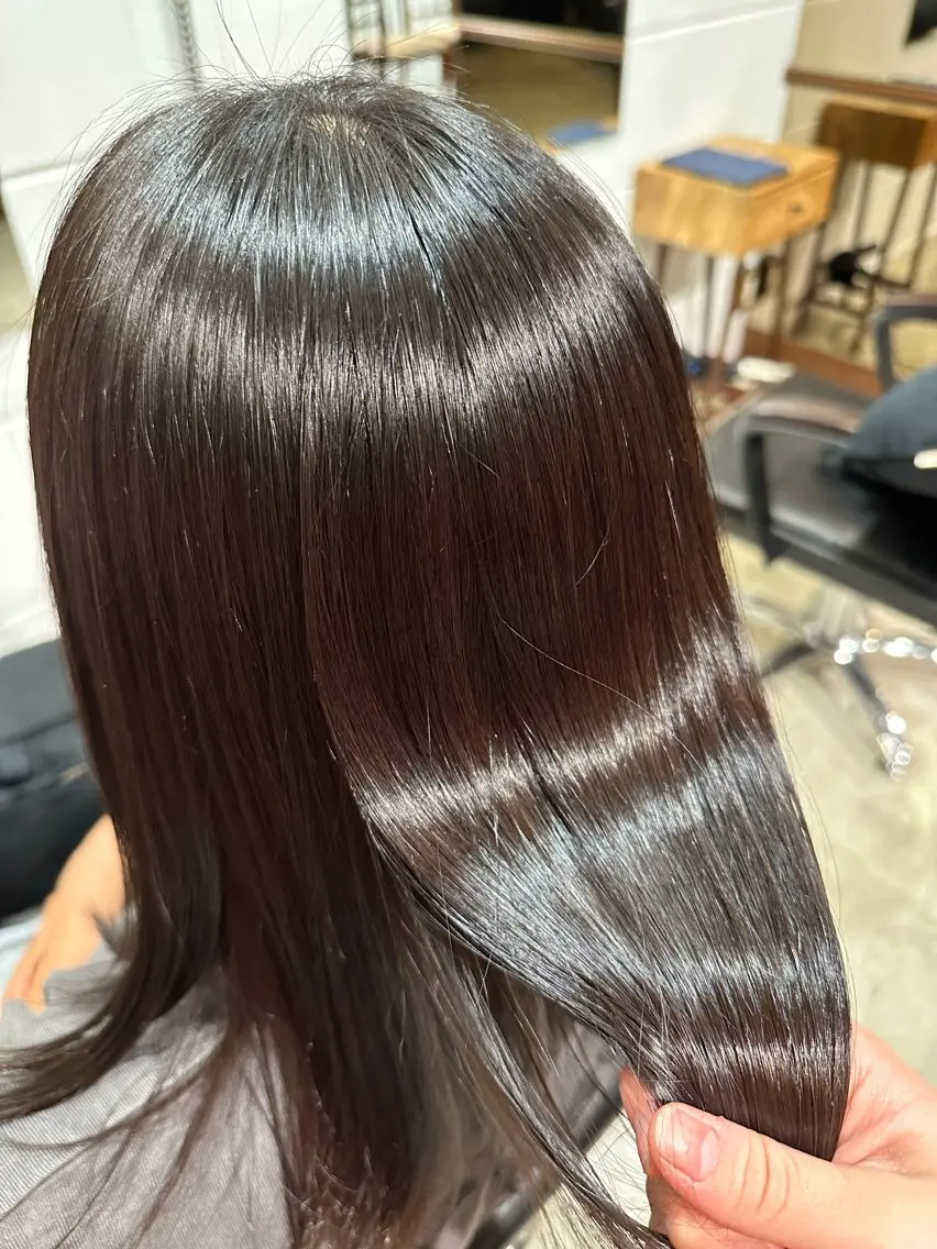 セミロング パーマ 縮毛矯正 縮毛矯正 ダブルカラー 大募集中❣️ あいりのヘアスタイル