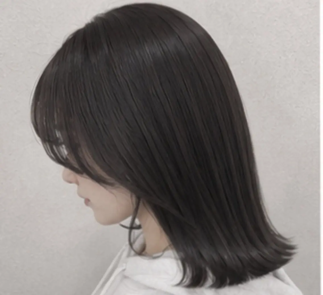ミディアム ヘアカラー 透明感カラー×美眉 🎀みゆう🎀のヘアスタイル