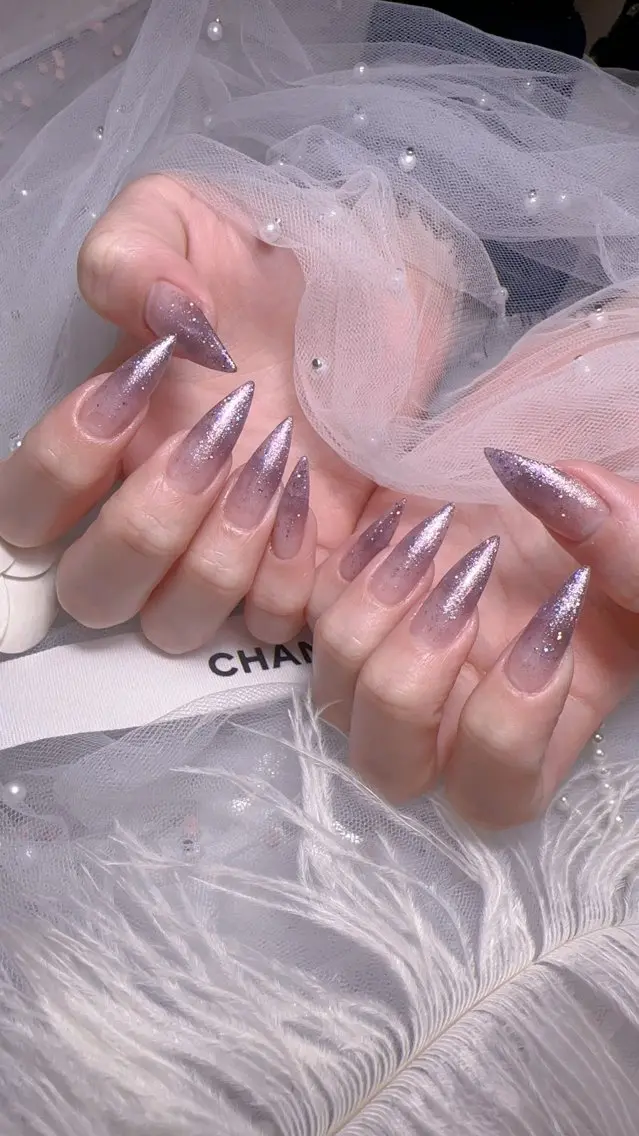 ネイル オーロラネイル フットネイル 韓国ネイル ラメ(グリッター) ラメグラデーション ハンドネイル Belle nail salon 新小岩のネイルデザイン