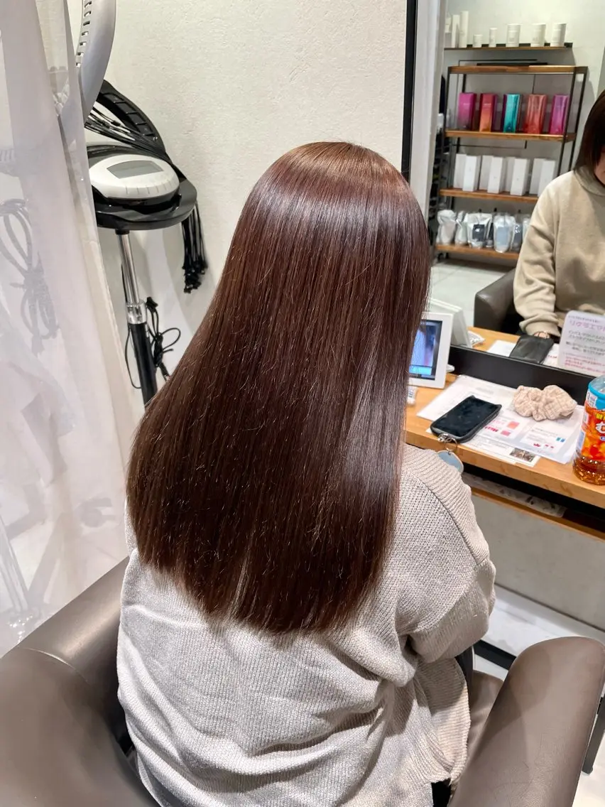 透明感カラー+ 集中補修オージュア4stepトリートメント+超音波ケアの写真