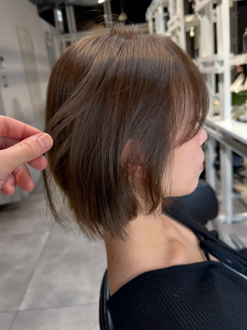 ショート カット ヘアカラー トリートメント 恵比寿結べるレイヤー 地毛風カラー大場のヘアスタイル