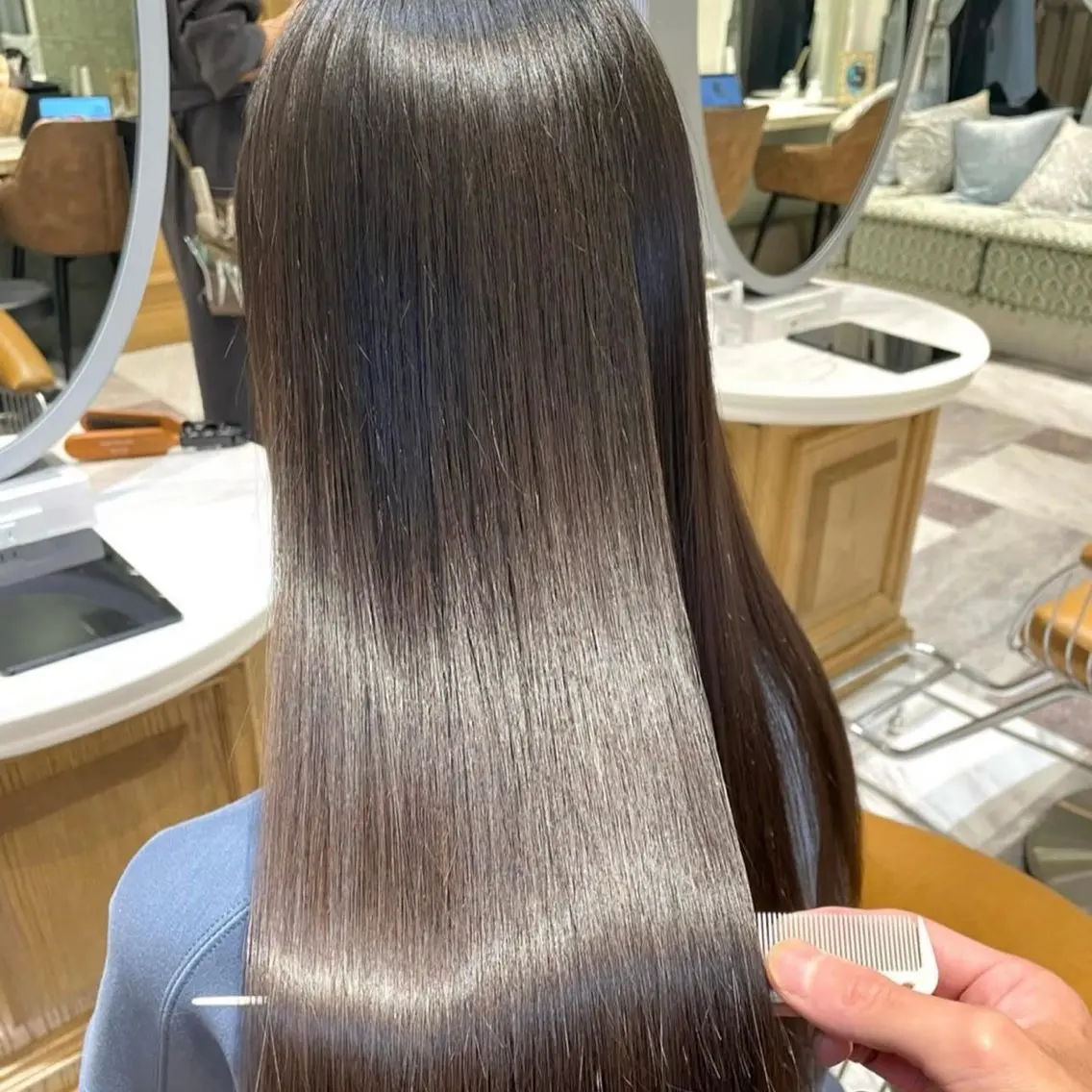 ロング カラー パーマ 髪質改善 縮毛矯正 カット ヘアカラー 縮毛矯正 トリートメント 縮毛矯正/艶髪/ 透明感カラー/たくまのヘアスタイル