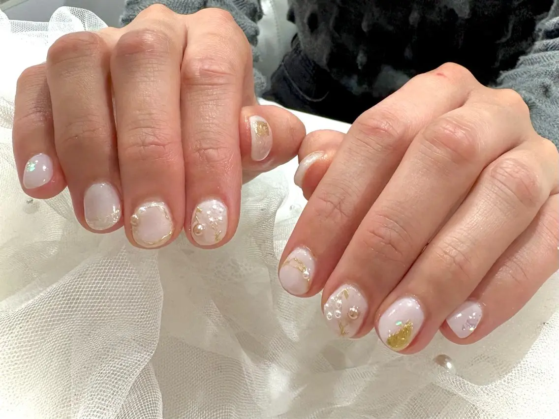 ネイル ブライダルネイル ハンドネイル Nail salon Cielel⟡Ayaのネイルデザイン