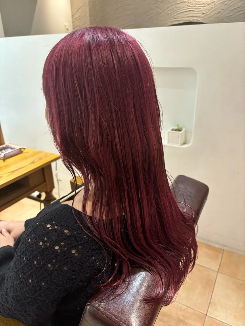 ロング カラー ブリーチ ケアブリーチ レッドカラー ヘアカラー 🌈透明感カラー🌈 🌟吉田祐介🌟のヘアスタイル