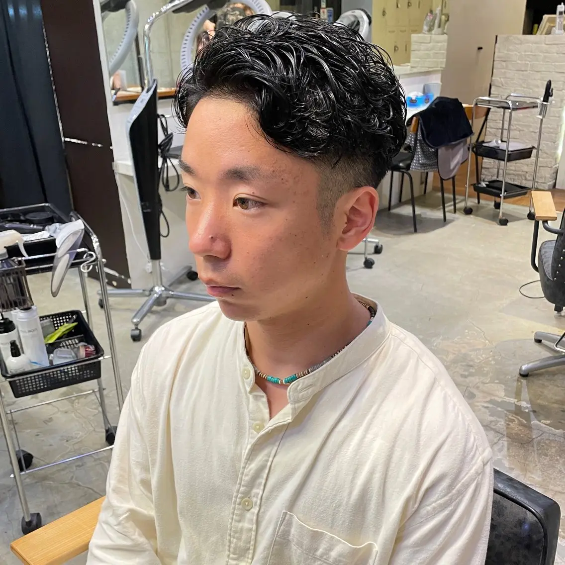 ショート パーマ メンズ 西大島美容師 渡部仁太のヘアスタイル