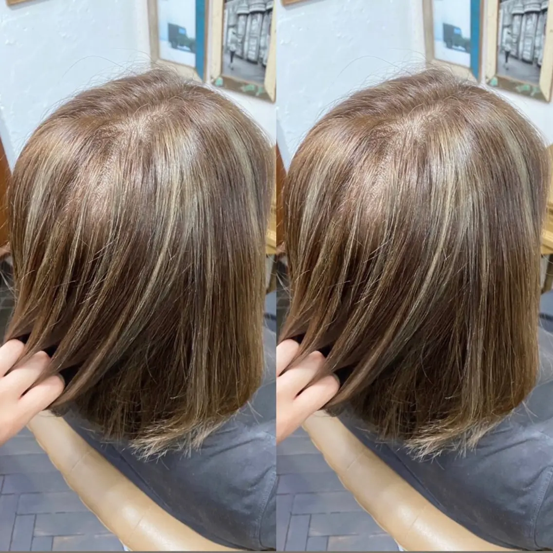 ショート カラー ハイライトカラー ハイライト ヘアカラー トリートメント 💎ハイトーン/艶 カラー モエカ💎のヘアスタイル