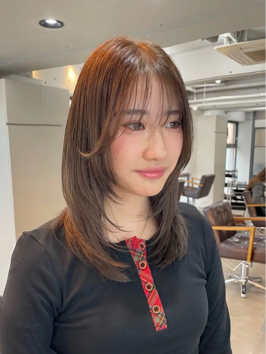 ミディアム カット ヘアカラー トリートメント 髪質改善カラー🫧 横浜/liberteのヘアスタイル