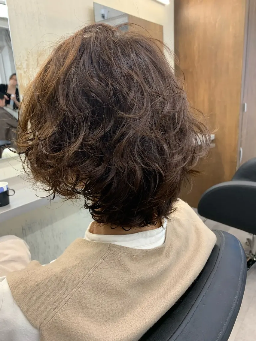 ミディアム カラー パーマ カット ヘアカラー パーマ トリートメント ハイライト/パーマ/ 三村竜也のヘアスタイル