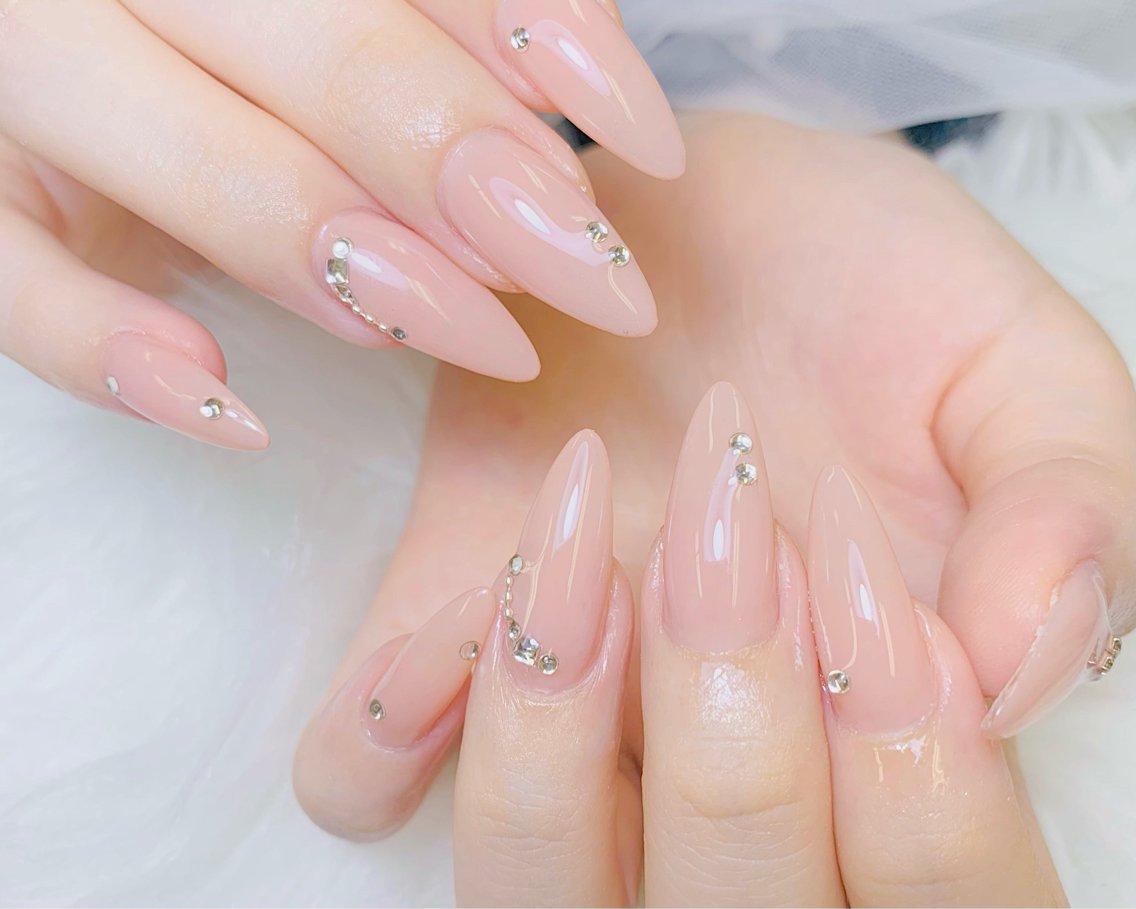 ネイル チークネイル 長さ出し フラッシュネイル フレンチネイル グラデーション ハンドネイル AN NAIL 高田馬場のネイルデザイン