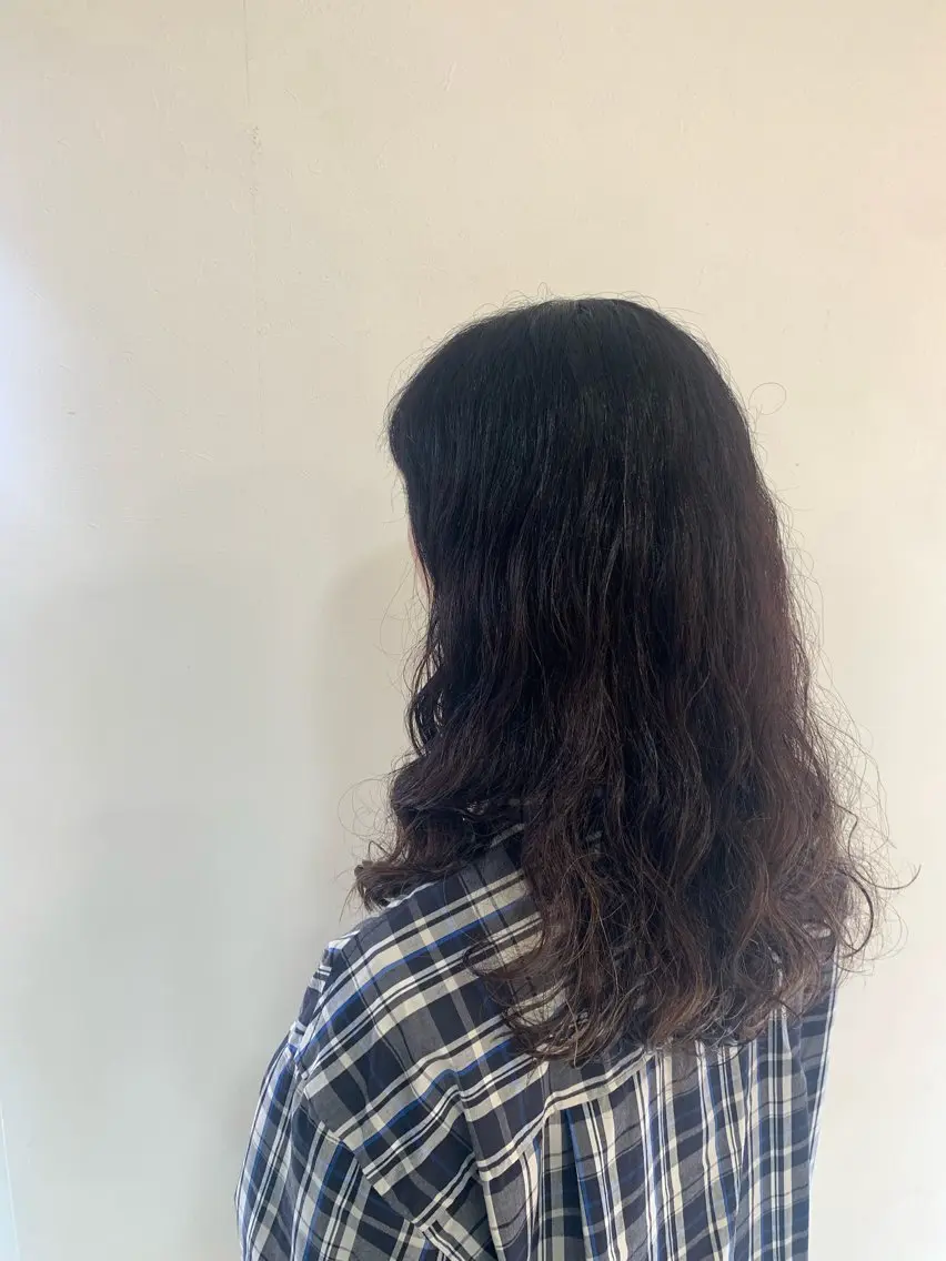 セミロング カラー パーマ 福島 純子のヘアスタイル