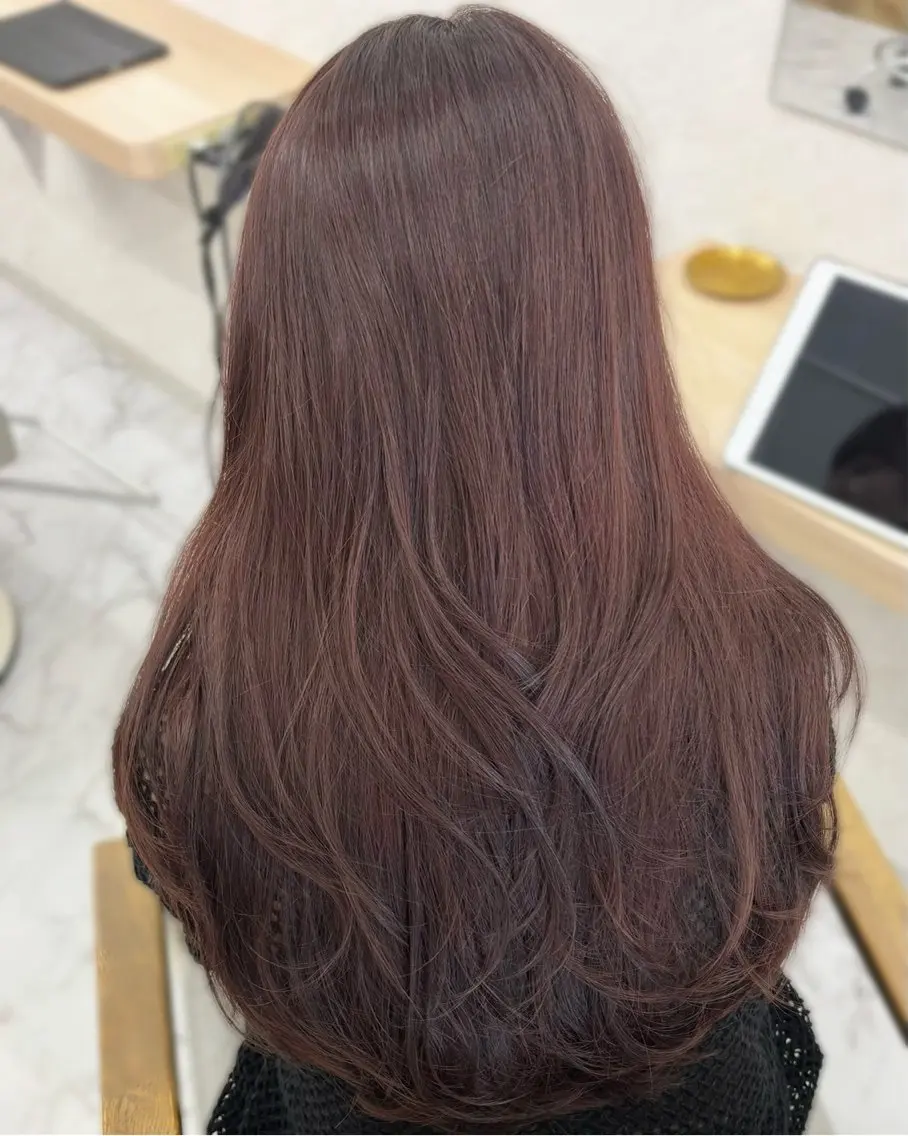 ロング カラー 透明感カラー ラベンダーカラー ピンクカラー ピンクラベンダー 矢藤 豪晃のヘアスタイル