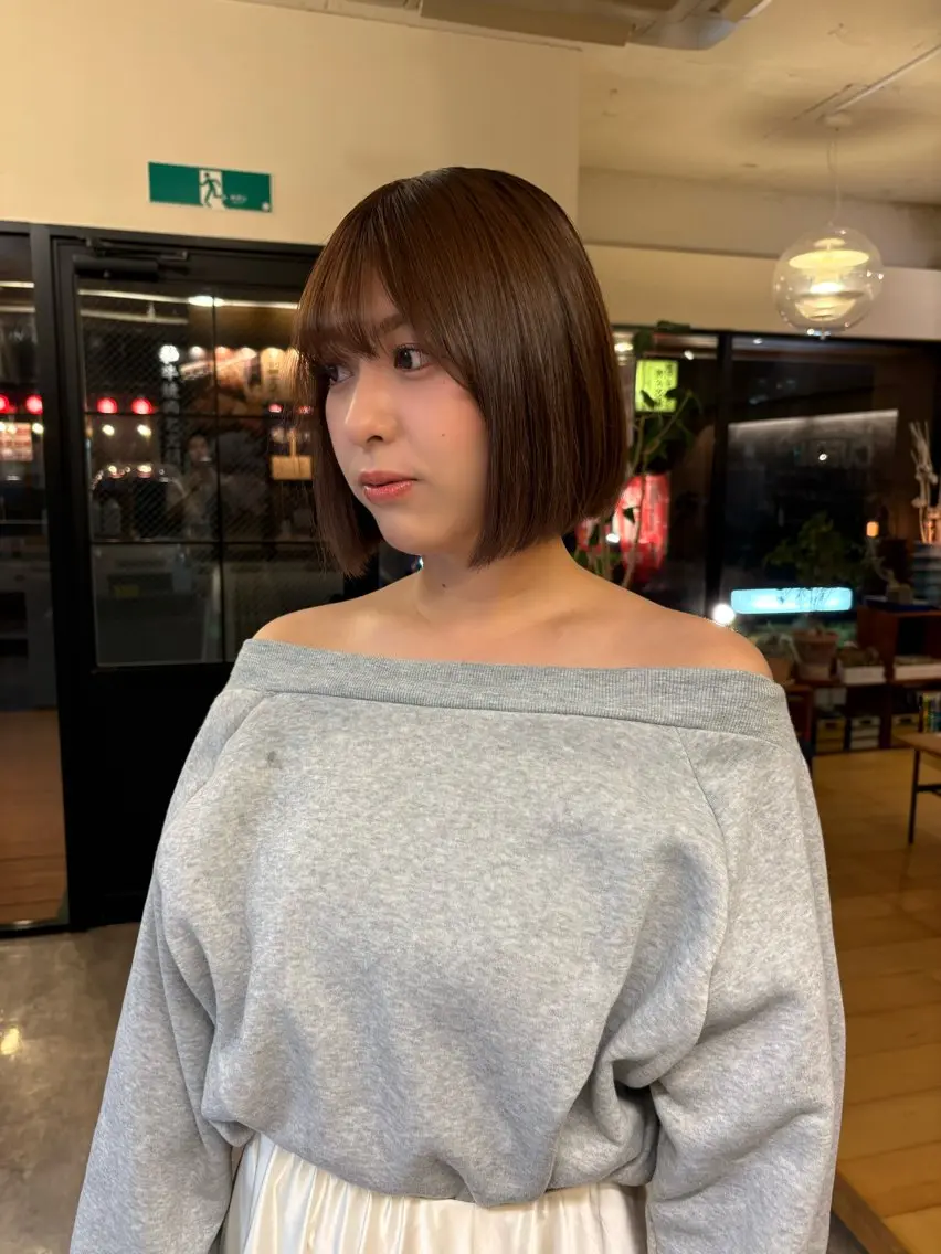 ショート カラー 透明感カラー グレージュ ヘアカラー トリートメント CUEON./栁沼 光希のヘアスタイル