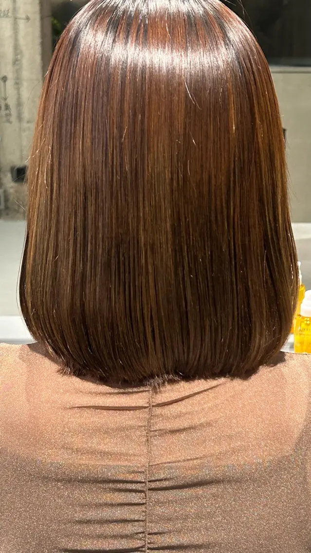 ミディアム 酸性ストレート 玉置七海✨ /透明感/髪質改善のヘアスタイル