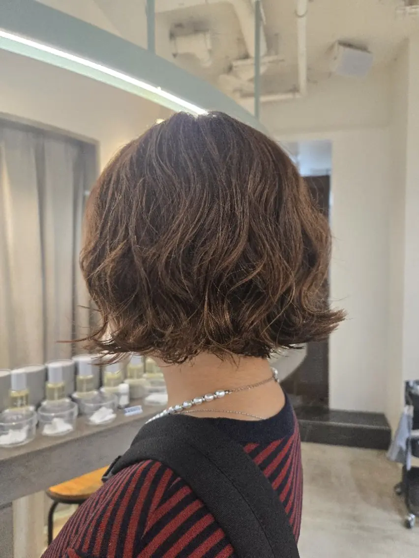 パーマ ミディアム ミディアムパーマ ボブ 外ハネヘア パーマ 柏Perm/UC HIBORINAMIのヘアスタイル