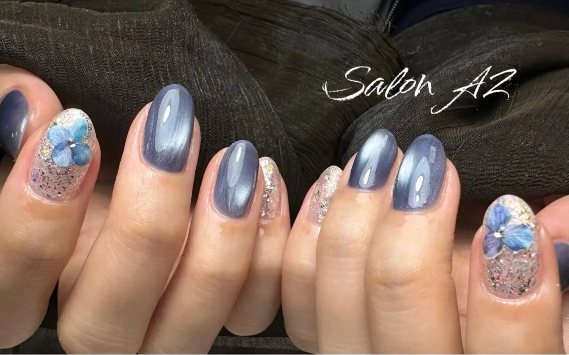 ネイル アートネイル フットネイル フレンチネイル マグネットネイル 持ち込み ハンドネイル salon AZ NANAのネイルデザイン