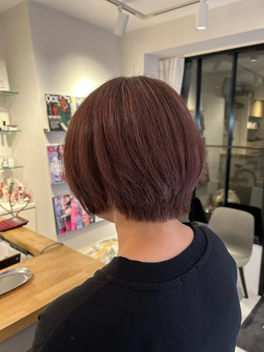 ショート カラー ブラウンカラー ピンクカラー ピンクブラウン 甲斐 瑞稀のヘアスタイル