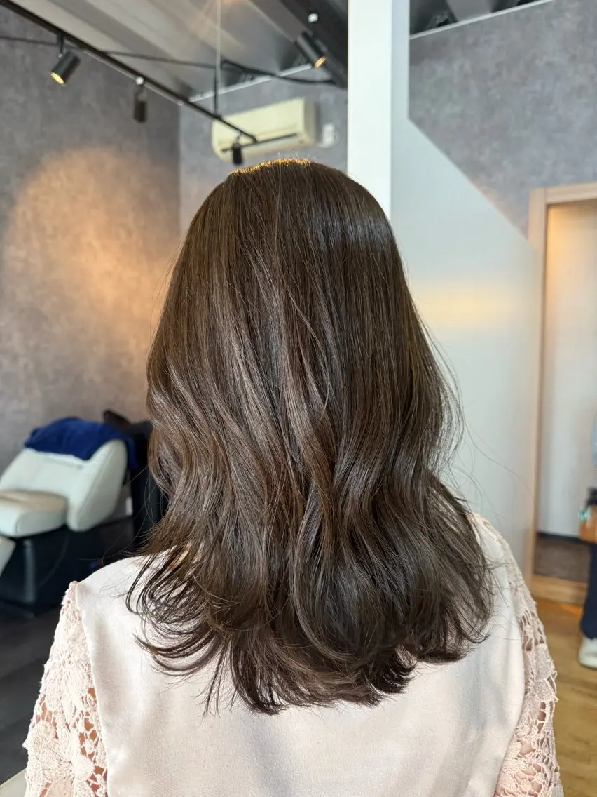 ミディアム カラー 透明感カラー カット ヘアカラー トリートメント 似合わせ/ナチュラル ヘア/ゆづきのヘアスタイル