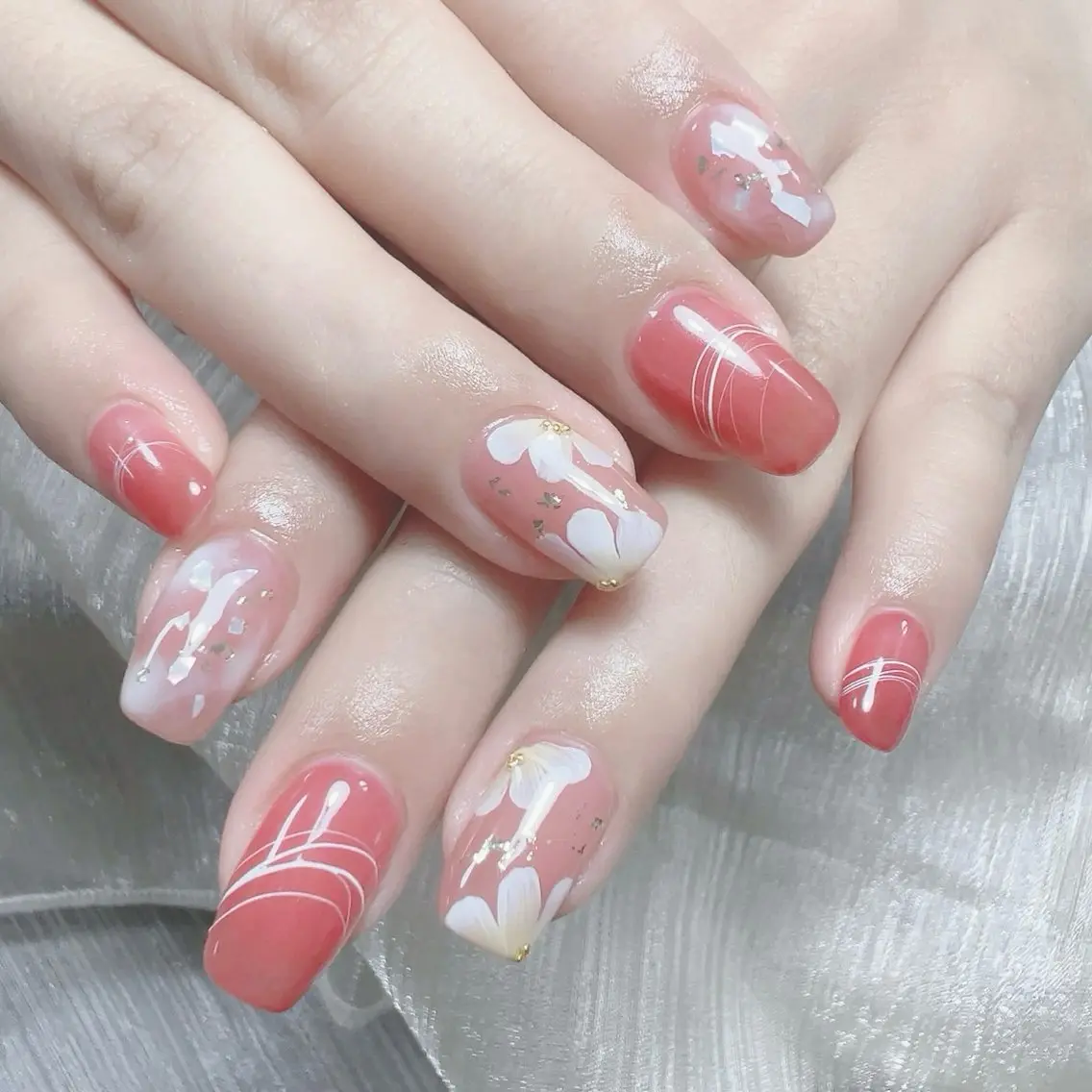 ネイル 長さ出し フレンチネイル グラデーション マグネットネイル マグネットフレンチ ハンドネイル ハンドケア 💕Dreamy KIYO💕のネイルデザイン