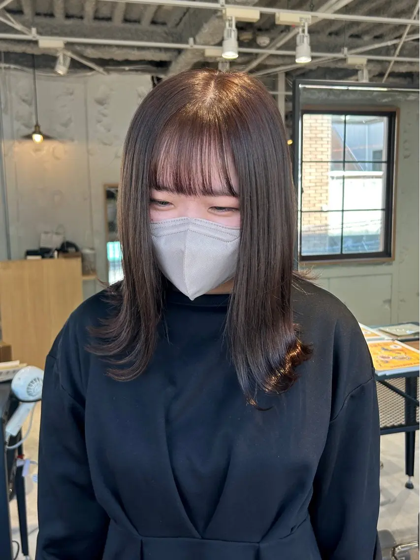 ミディアム カラー 透明感カラー カットモデル募集中 🪐✩ 大久保 那奈のヘアスタイル