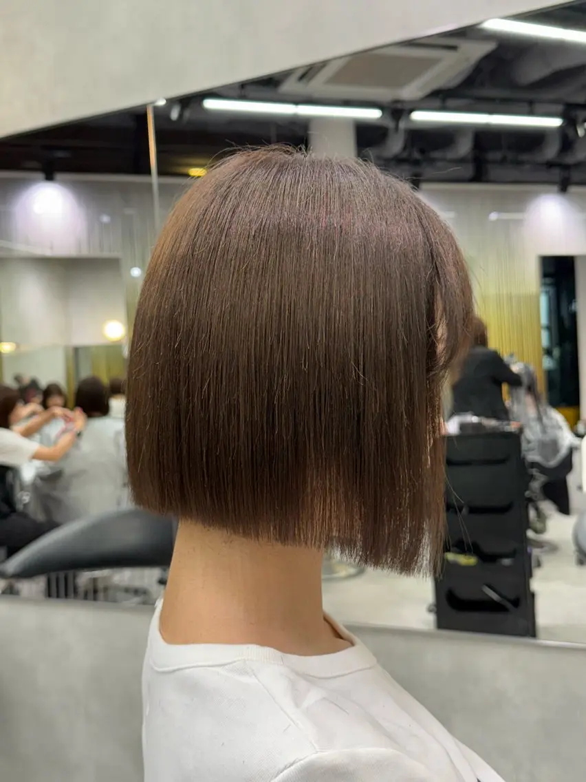 ショート 縮毛矯正×レイヤー カット/飯田 輝のヘアスタイル
