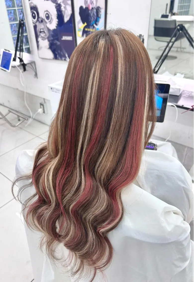 ロング ハイライト エクステ 三尾 樺緒のヘアスタイル