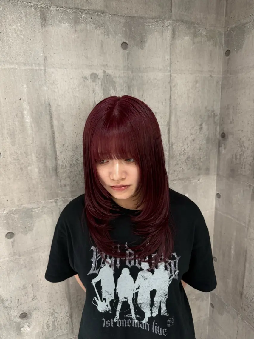 セミロング カラー メンズ メンズブリーチ ブリーチ レッドカラー ヘアカラー トリートメント 推しカラー🌈青、紫 デザイン💎かずきのヘアスタイル
