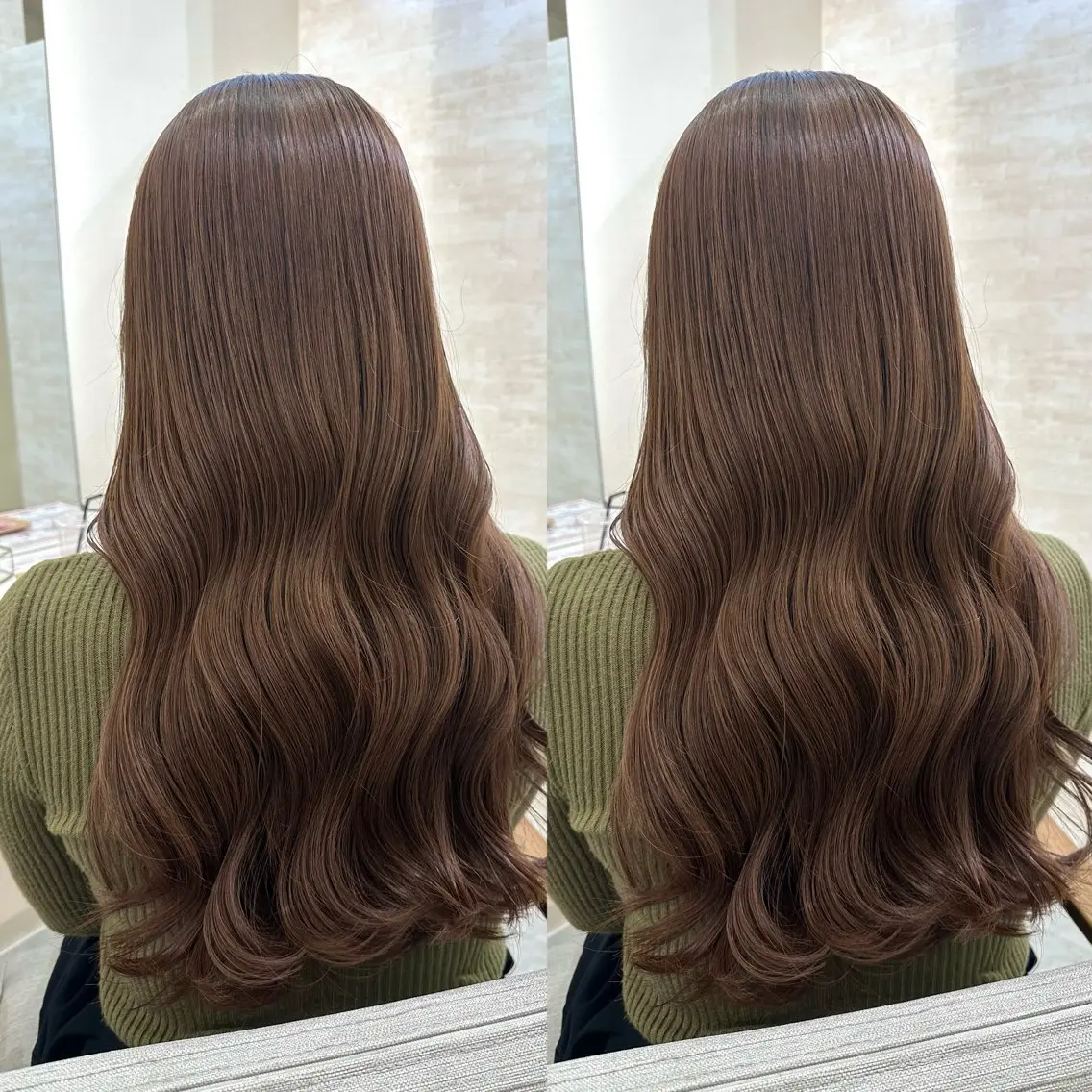 ロング カット ヘアカラー トリートメント 髪質改善&ヘアケア 永山若奈のヘアスタイル