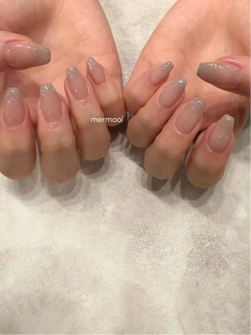 ネイル ジェルネイル グラデーション パラジェル シンプルネイル mermooi nailのネイルデザイン