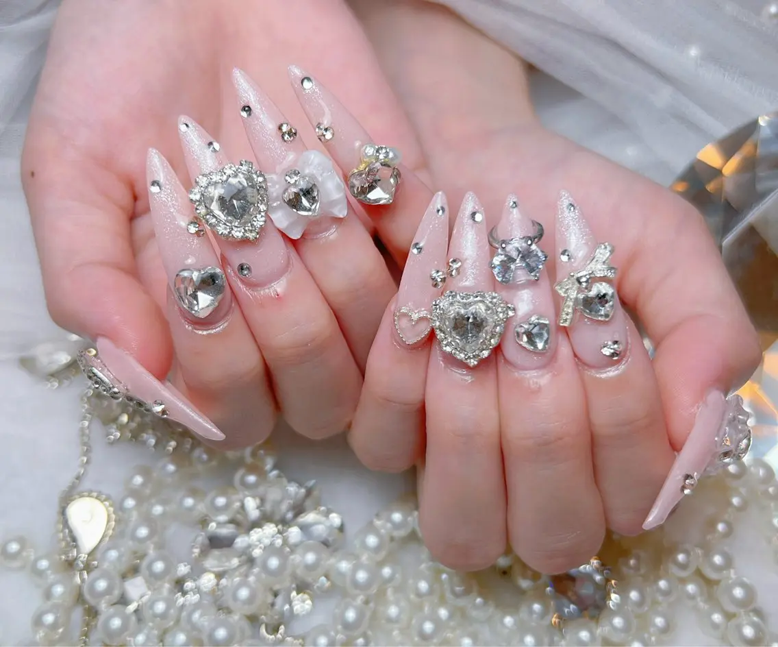 ネイル アートネイル オーロラネイル チークネイル 長さ出し フットネイル Miya _nailのネイルデザイン