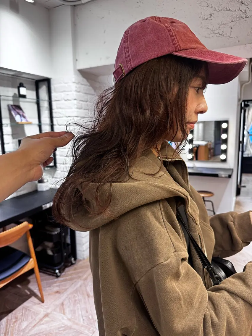 セミロング パーマ セミロングパーマ 縮毛矯正特化型美容師 名古屋LORENハダのヘアスタイル